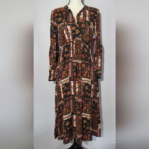 Zara women's sm long sleeve patchwork dress - Picture 5 of 11